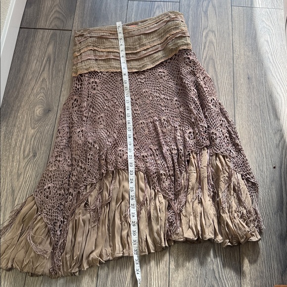 Sweet by Miss Me Brown Crochet Fringe Skirt - Picture 3 of 9